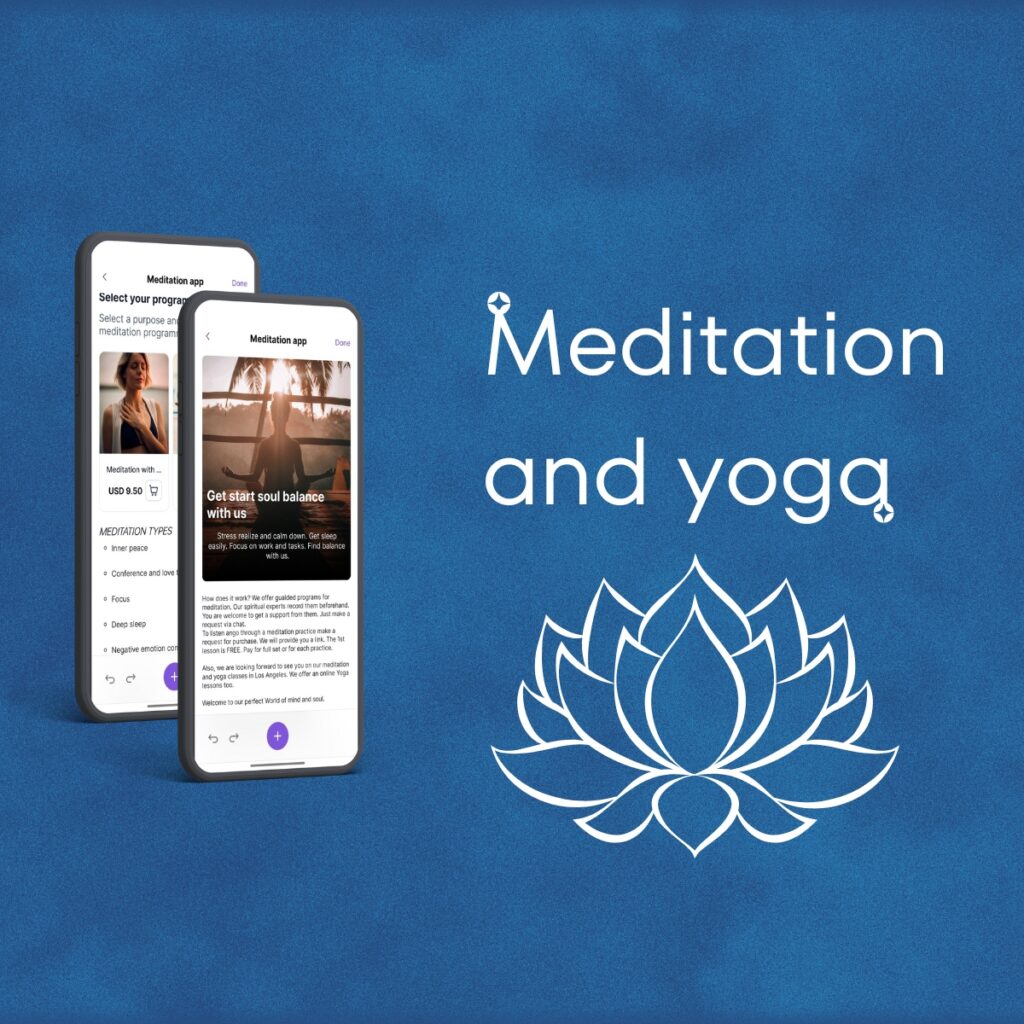 Meditation and yoga app create